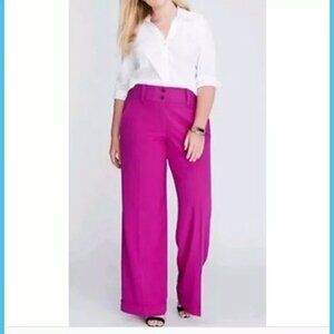 Lane Bryant Plus Sz 24 Pant Lena Tailored Wide Leg Spicy Orchid Pink 3X/4x